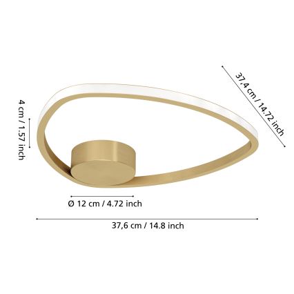 Eglo - LED taklampa LED/9,7W/230V 2700/4000/6500K Ø 37,5 cm guld