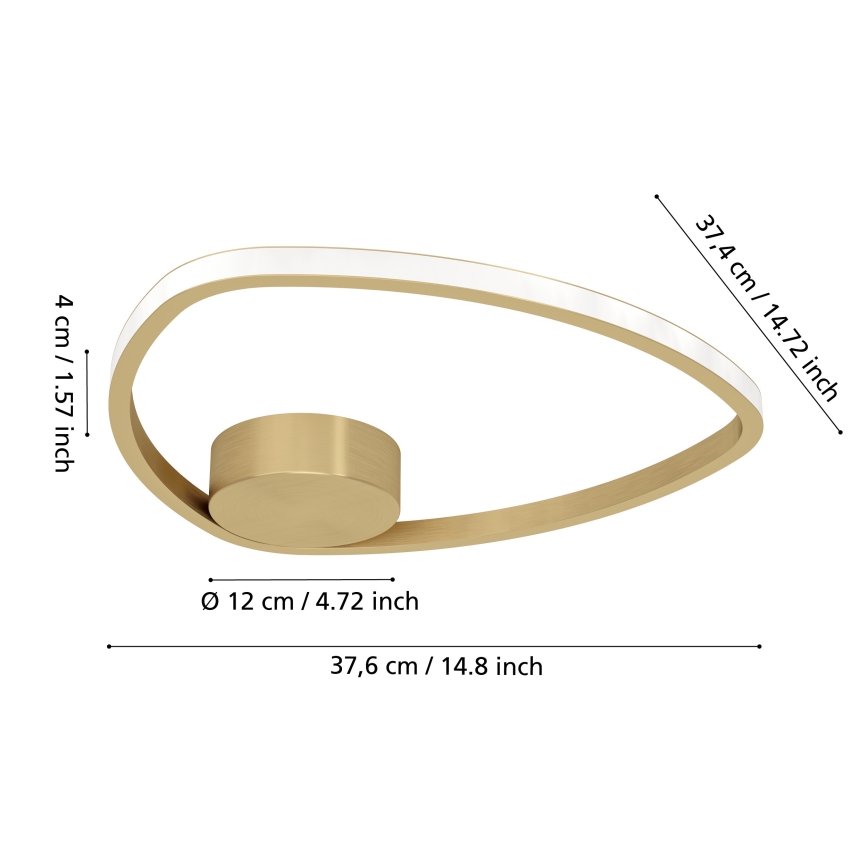 Eglo - LED taklampa LED/9,7W/230V 2700/4000/6500K Ø 37,5 cm guld