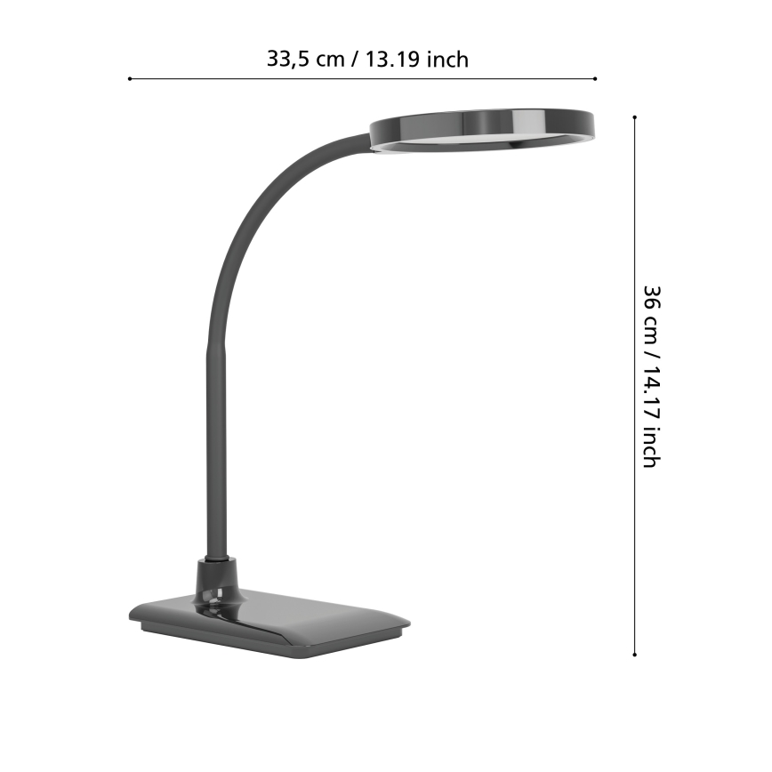 Eglo - LED Dimbar flexibel bordslampa LED/5,5W/230V 2700/4000/6500K svart