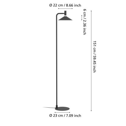 Eglo - LED RGBW dimbar golvlampa LED/7,5W/230V 2700-6500K svart