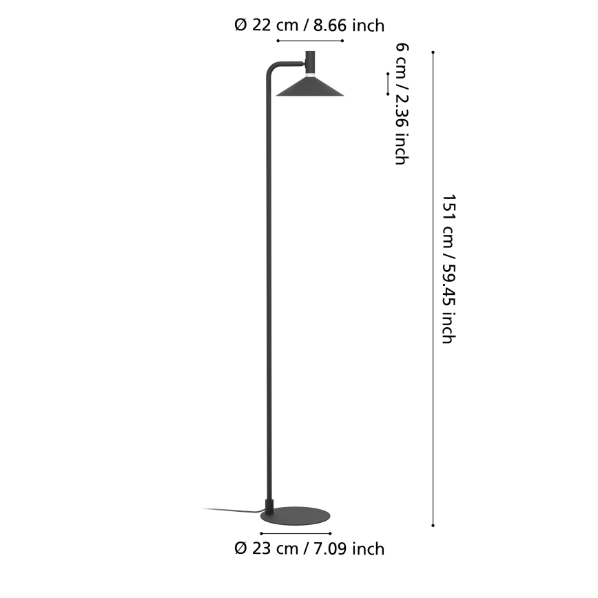 Eglo - LED RGBW dimbar golvlampa LED/7,5W/230V 2700-6500K svart
