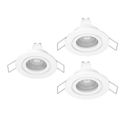 Eglo - 3-pack LED-infällda badrumsspots 1xGU10/4,5W/230V IP44 vit