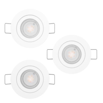 Eglo - 3-pack LED-infällda badrumsspots 1xGU10/4,5W/230V IP44 vit