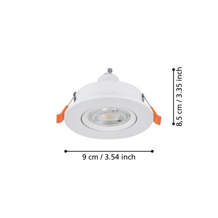 Eglo - LED infälld spotarmatur 1xGU10/4,5W/230V vit
