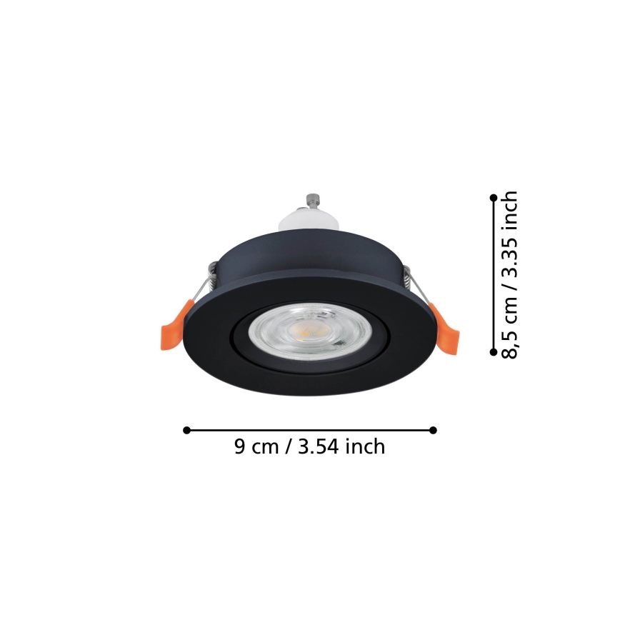 Eglo - LED infälld spotlight 1xGU10/4,5W/230V svart
