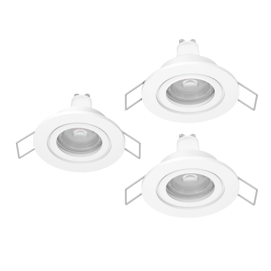 Eglo - Set om 3 LED infälld badrumsspotlampa 1xGU10/4,5W/230V IP44 vit