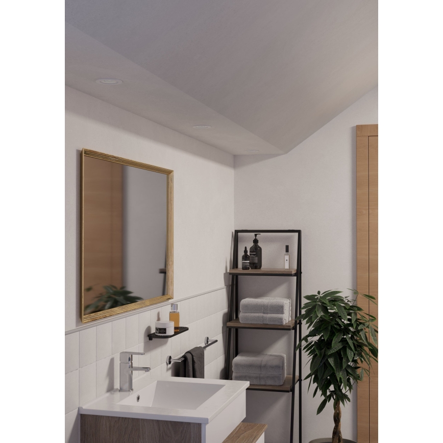 Eglo - Set om 3 LED infälld badrumsspotlampa 1xGU10/4,5W/230V IP44 vit