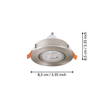 Eglo - LED infälld badrumsspot 1xGU10/4,5W/230V IP44 mattkrom