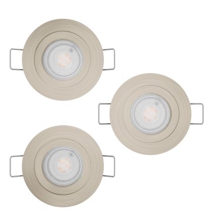 Eglo - Set om 3 LED infällda spotlights 1xGU10/4,5W/230V matt krom