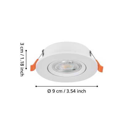 Eglo - Infälld LED-spotlight LED/4,8W/230V 2700/4000/6500K vit