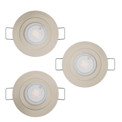 Eglo - Set om 3 infällda LED-takspotlights LED/4,8W/230V 2700/4000/6500K matt krom