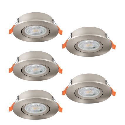 Eglo - Set med 5 infällda LED-spotlights LED/4,8W/230V 2700/4000/6500K matt krom