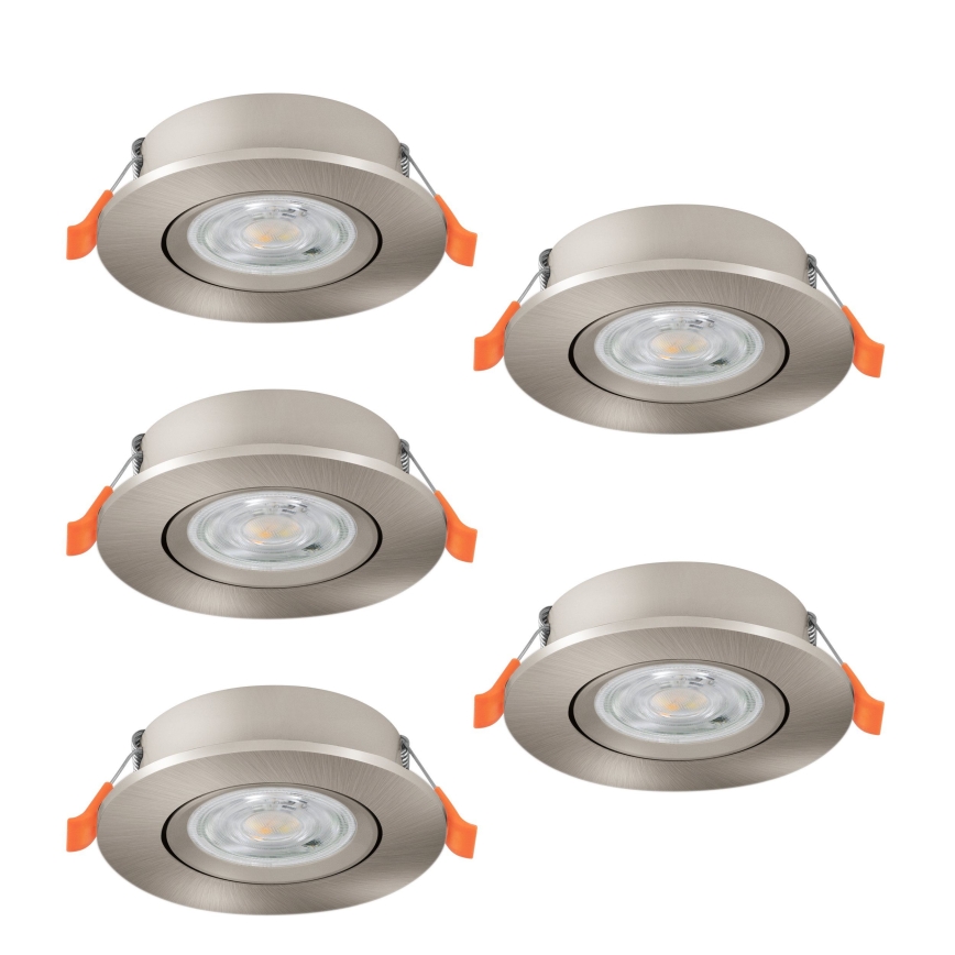 Eglo - Set med 5 infällda LED-spotlights LED/4,8W/230V 2700/4000/6500K matt krom