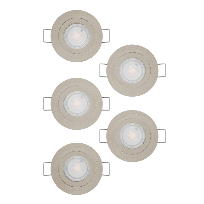 Eglo - Set med 5 infällda LED-spotlights LED/4,8W/230V 2700/4000/6500K matt krom