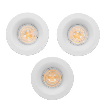 Eglo - Set om 3 LED-infälld takarmatur för badrum LED/4,9W/230V 2700/4000/6500K Ø 8,8 cm IP65 vit