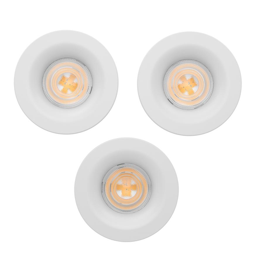 Eglo - Set om 3 LED-infälld takarmatur för badrum LED/4,9W/230V 2700/4000/6500K Ø 8,8 cm IP65 vit
