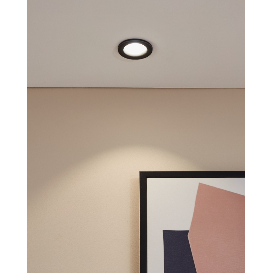 Eglo - LED infälld badrumsarmatur LED/4,9W/230V 2700/4000/6500K Ø 8,8 cm IP65 svart
