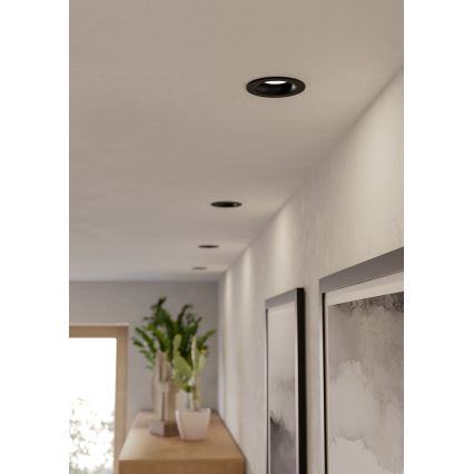 Eglo - 3-pack LED infälld badrumsarmatur LED/4,9W/230V 2700/4000/6500K Ø 8,8 cm IP65 svart