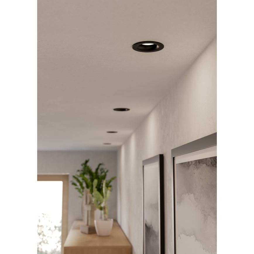 Eglo - 3-pack LED infälld badrumsarmatur LED/4,9W/230V 2700/4000/6500K Ø 8,8 cm IP65 svart
