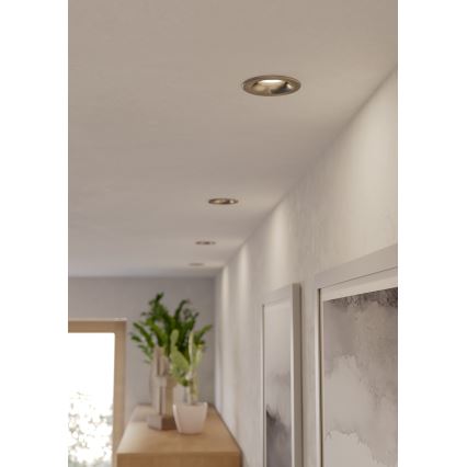 Eglo - LED infälld takarmatur för badrum LED/4,9W/230V 2700/4000/6500K Ø 8,8 cm IP65 matt krom