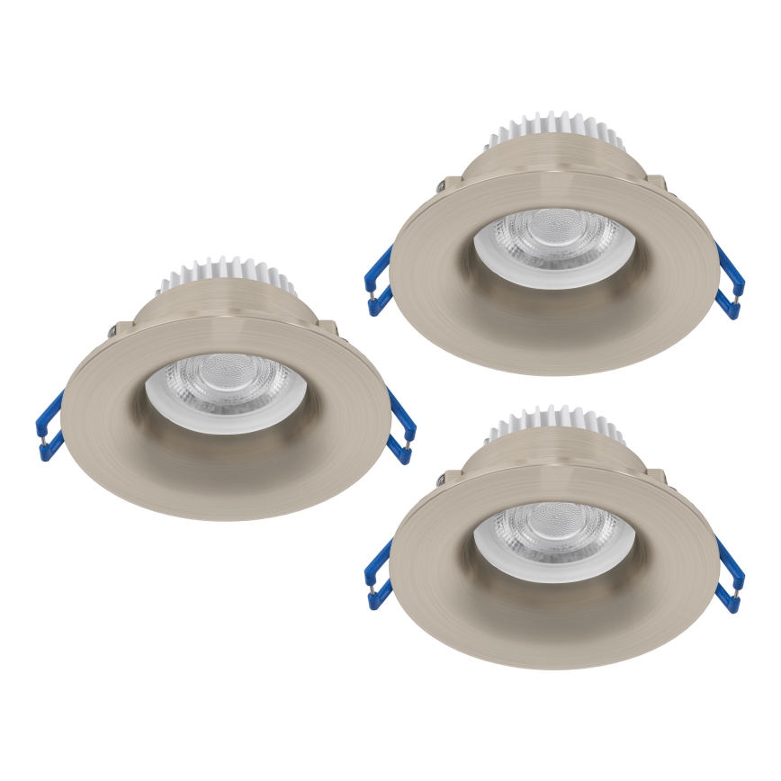 Eglo - Set med 3 infällda badrumsarmaturer LED/4,9W/230V 2700/4000/6500K Ø 8,8 cm IP65 mattkrom