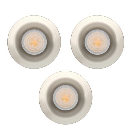 Eglo - Set med 3 infällda badrumsarmaturer LED/4,9W/230V 2700/4000/6500K Ø 8,8 cm IP65 mattkrom