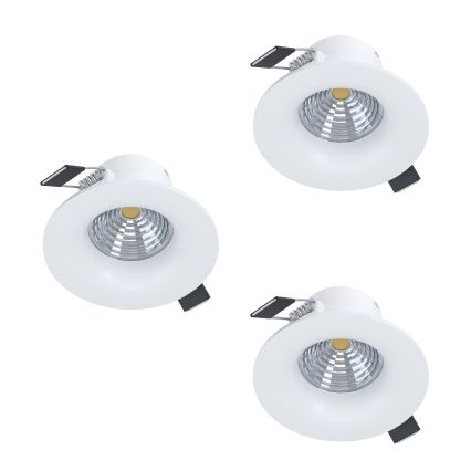 Eglo - Set om 3 dimbara infällda downlights LED/4,8W/230V Ø 8,8 cm vit