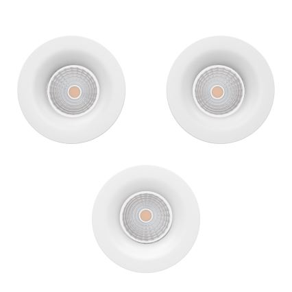 Eglo - Set om 3 dimbara infällda downlights LED/4,8W/230V Ø 8,8 cm vit