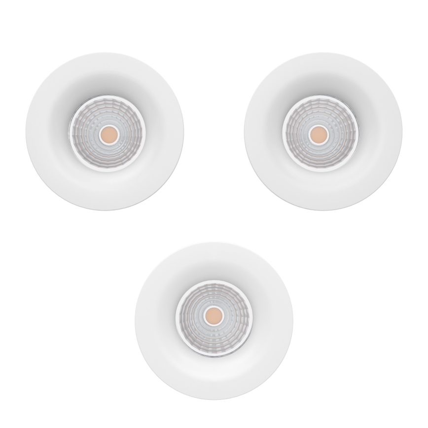 Eglo - Set om 3 dimbara infällda downlights LED/4,8W/230V Ø 8,8 cm vit