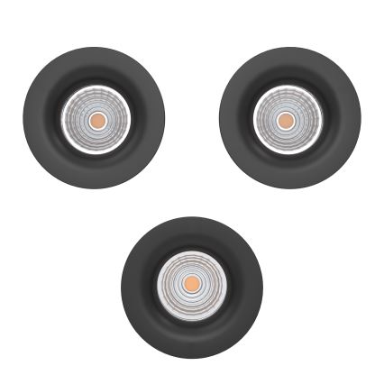 Eglo - Set om 3 dimbara LED-inbyggnadsspotlights LED/4,8W/230V Ø 8,8 cm svart