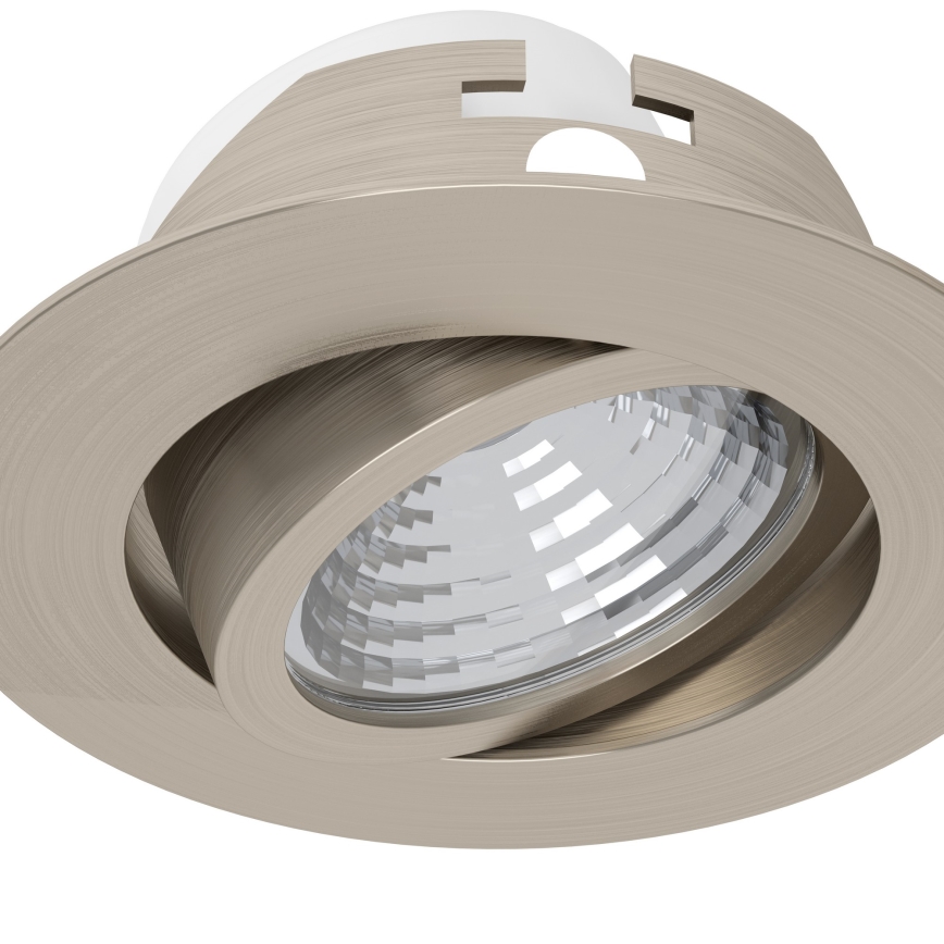 Eglo - Set om 3 dimbara infällda LED-takarmaturer, 6,4 W/230 V, Ø 8,8 cm, matt krom