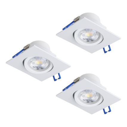 Eglo - SET MED 3 dimbara infällda LED-takarmaturer LED/4,8W/230V 8,8x8,8 cm vit