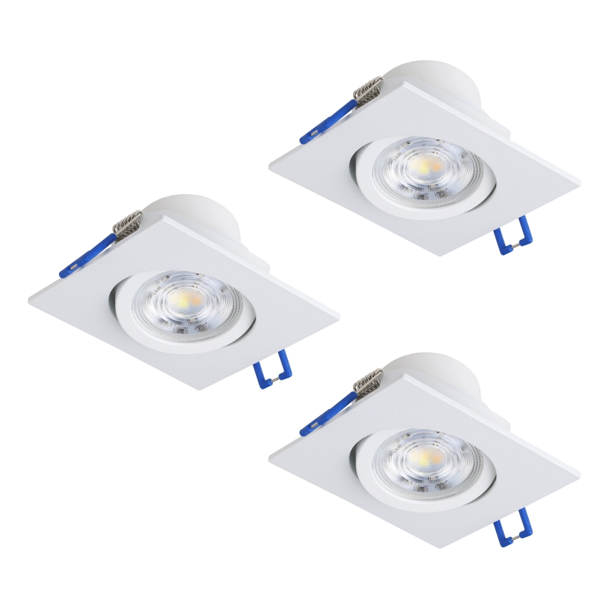 Eglo - SET MED 3 dimbara infällda LED-takarmaturer LED/4,8W/230V 8,8x8,8 cm vit