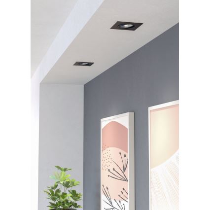 Eglo - Set om 3 dimbara inbyggnads-LED-spotlights LED/4,8W/230V 8,8x8,8 cm svart