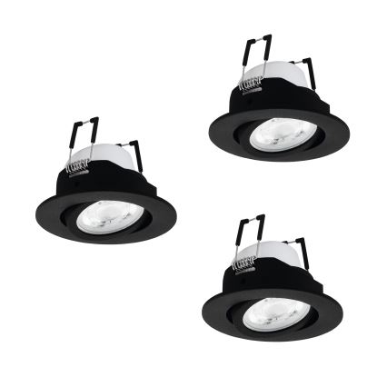 Eglo - Set med 3 dimbara LED RGBW infällda downlights LED/4,7W/230V 2700-6500K svart