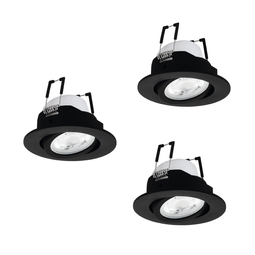 Eglo - Set med 3 dimbara LED RGBW infällda downlights LED/4,7W/230V 2700-6500K svart