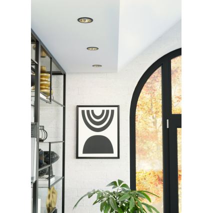 Eglo - LED dimbar infälld badrumsarmatur LED/4,8W/230V 2700/4000/6500K IP44 svart