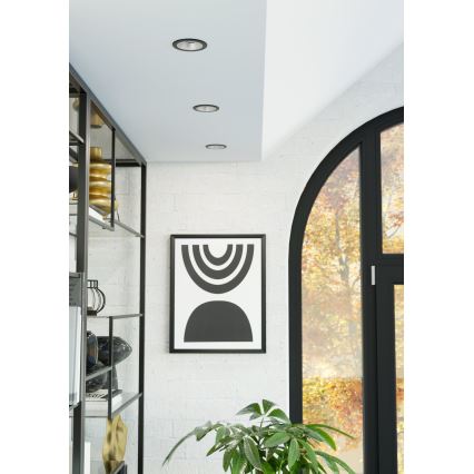 Eglo - LED RGBW dimbar infälld badrumslampa LED/4,8W/230V 2700-6500K IP44 svart