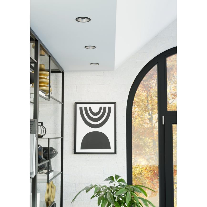 Eglo - LED RGBW dimbar infälld badrumslampa LED/4,8W/230V 2700-6500K IP44 svart