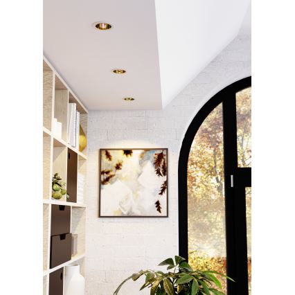 Eglo - LED RGBW dimmbar infälld badrumsarmatur LED/4,8W/230V 2700-6500K IP44 vit/guld