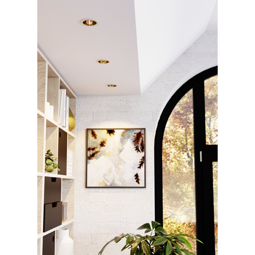 Eglo - LED RGBW dimmbar infälld badrumsarmatur LED/4,8W/230V 2700-6500K IP44 vit/guld