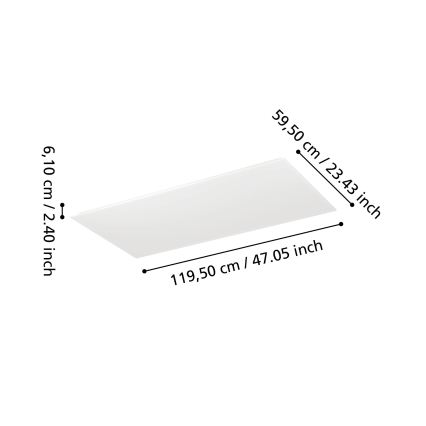 Eglo - LED dimbar ytmonterad panel LED/35,5W/230V 2700-6500K 120x60 cm vit + fjärrkontroll