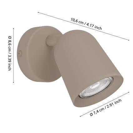 Eglo - Väggmonterad spotlight 1xGU10/5W/230V beige