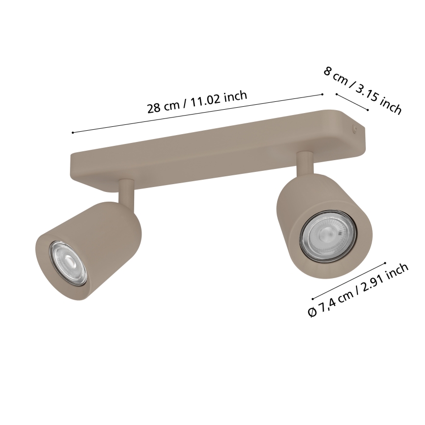 Eglo - Spotlampa 2xGU10/10W/230V beige