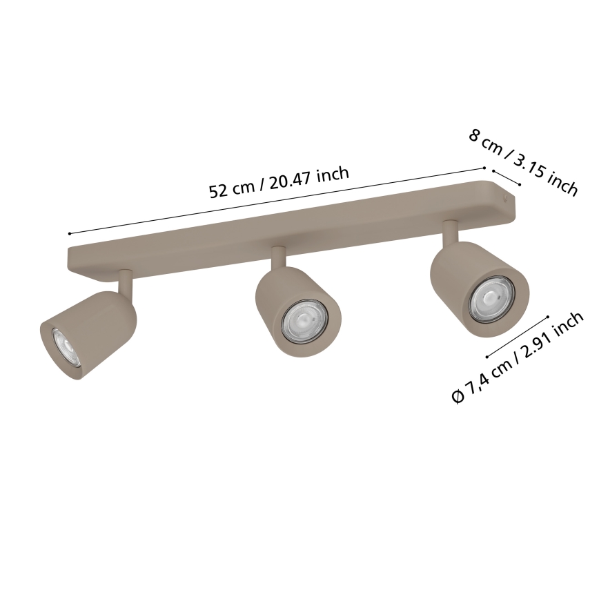 Eglo - Spotlampa 3xGU10/10W/230V beige