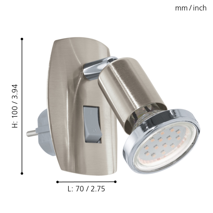Eglo - LED-armatur med GU10-sockel 1xGU10/2,8W/230V matt krom