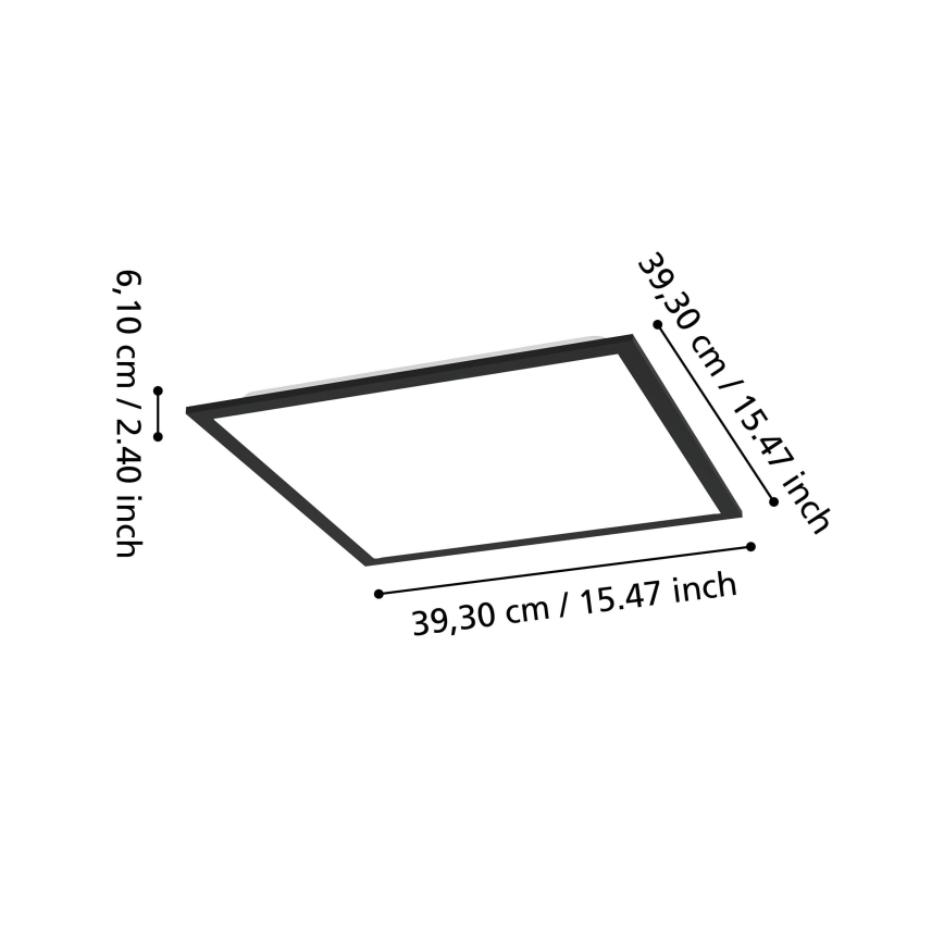 Eglo - LED taklampa LED/18,8W/230V 2700/4000/6500K 40x40 cm svart