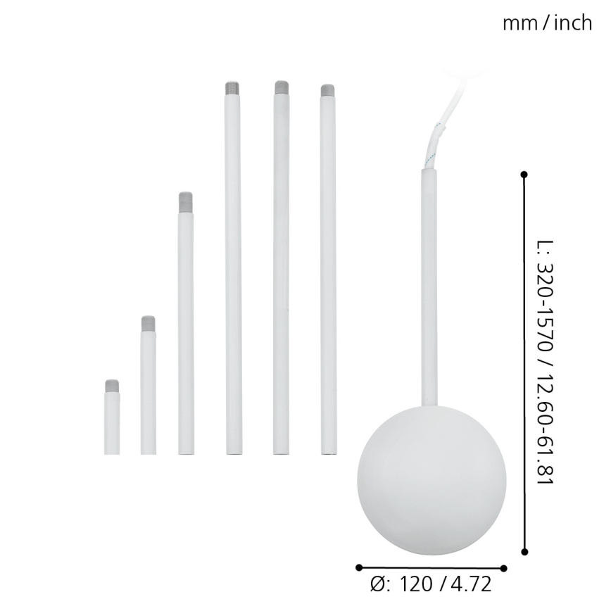 Eglo 92288 - kabel skydd EXTENTION vit