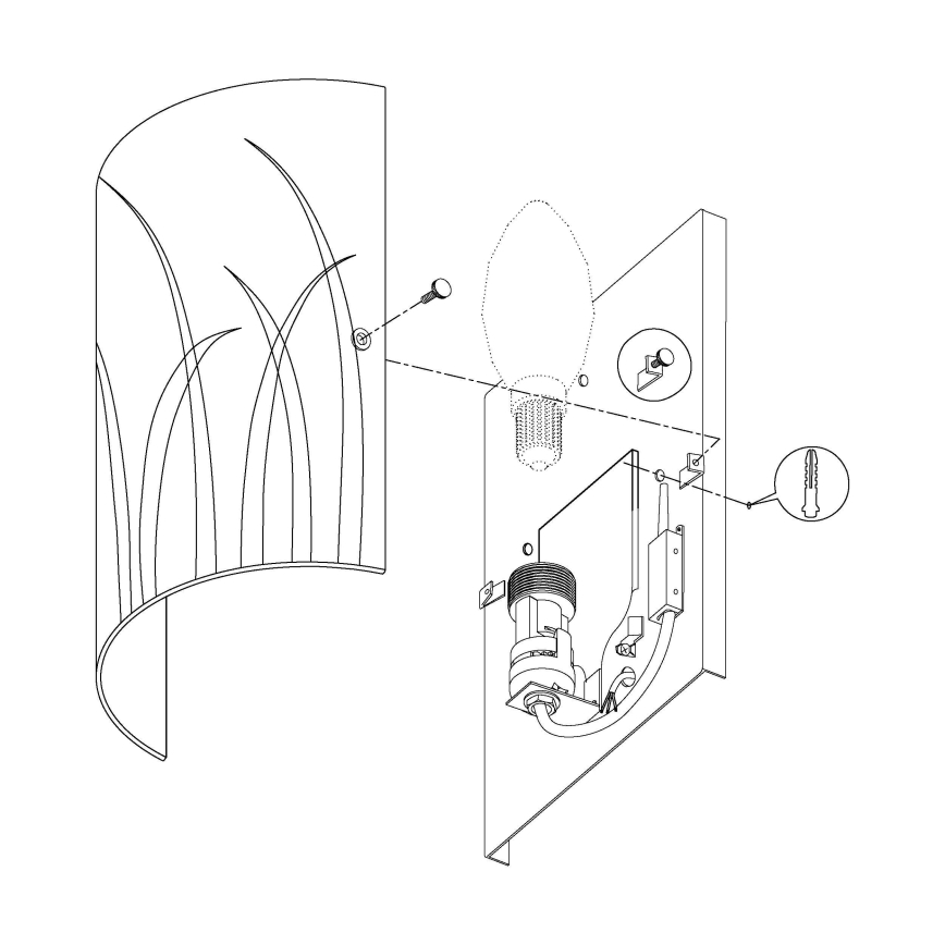 Eglo - Vägglampa 1xE14/42W/230V