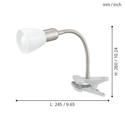 Eglo - LED-lampa med klämma 1xE14-LED/4W/230V